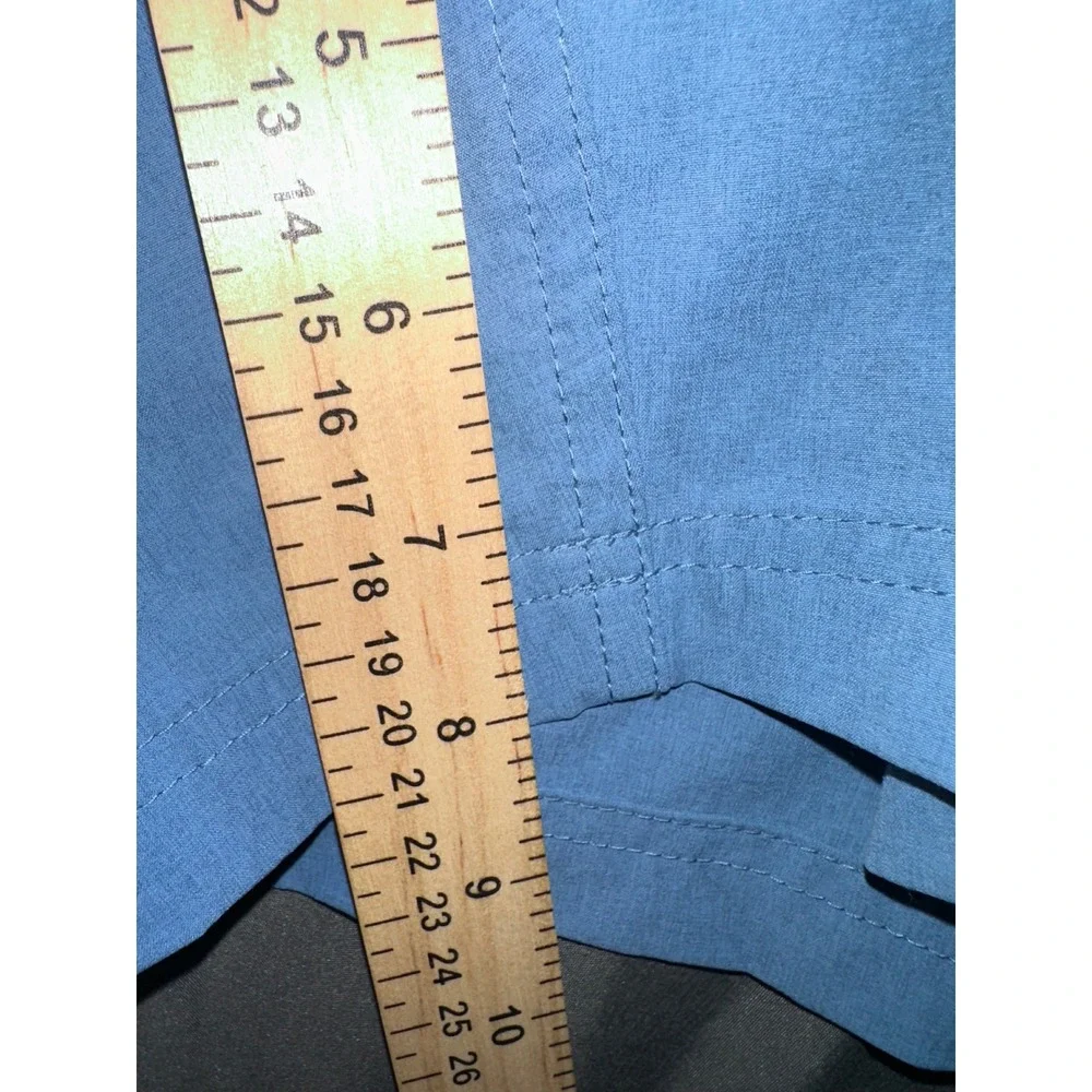 LL Bean Mens Bounder Board Shorts Light Blue Elastic Waist 7 Inch Inseam Large